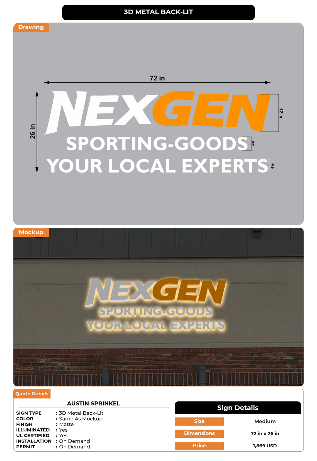 CUSTOM MOCKUP SIGN FOR Austin Sprinkel