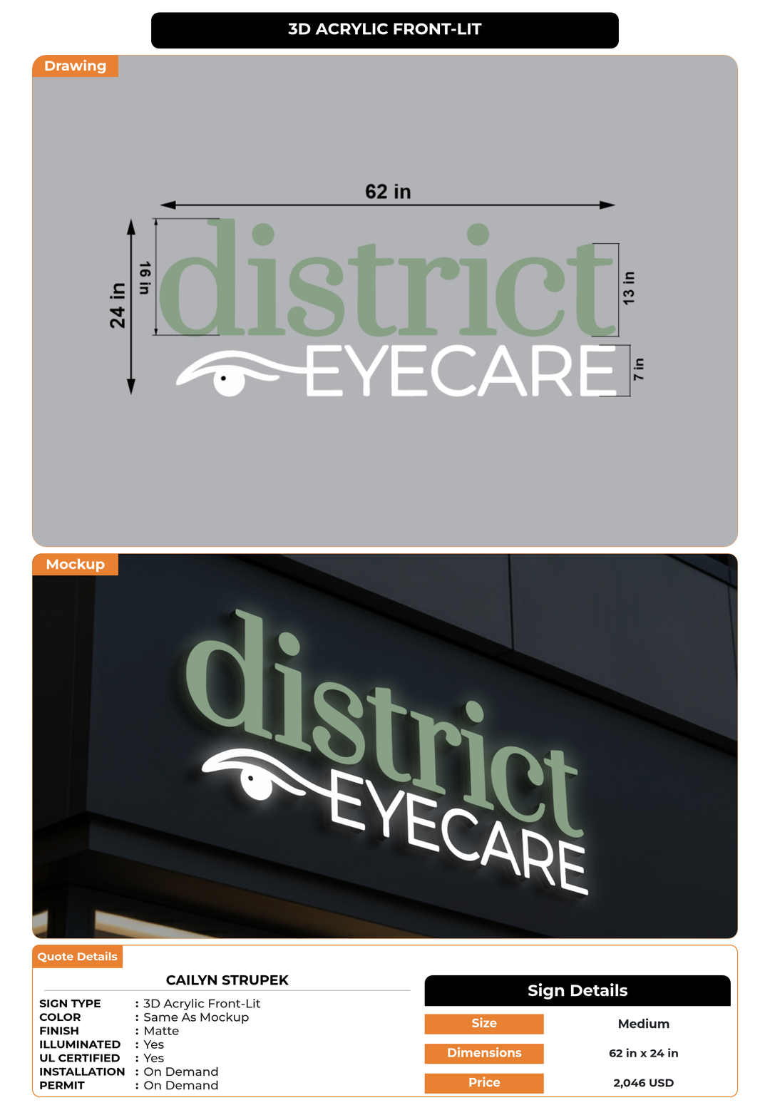 CUSTOM MOCKUP SIGN FOR Cailyn Strupek
