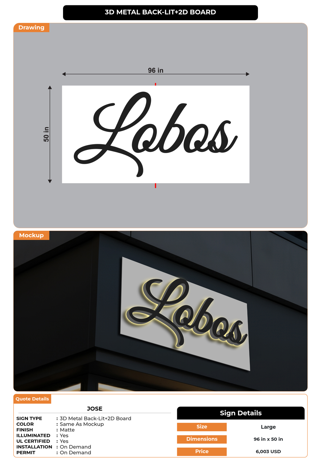 CUSTOM MOCKUP SIGN FOR Jose