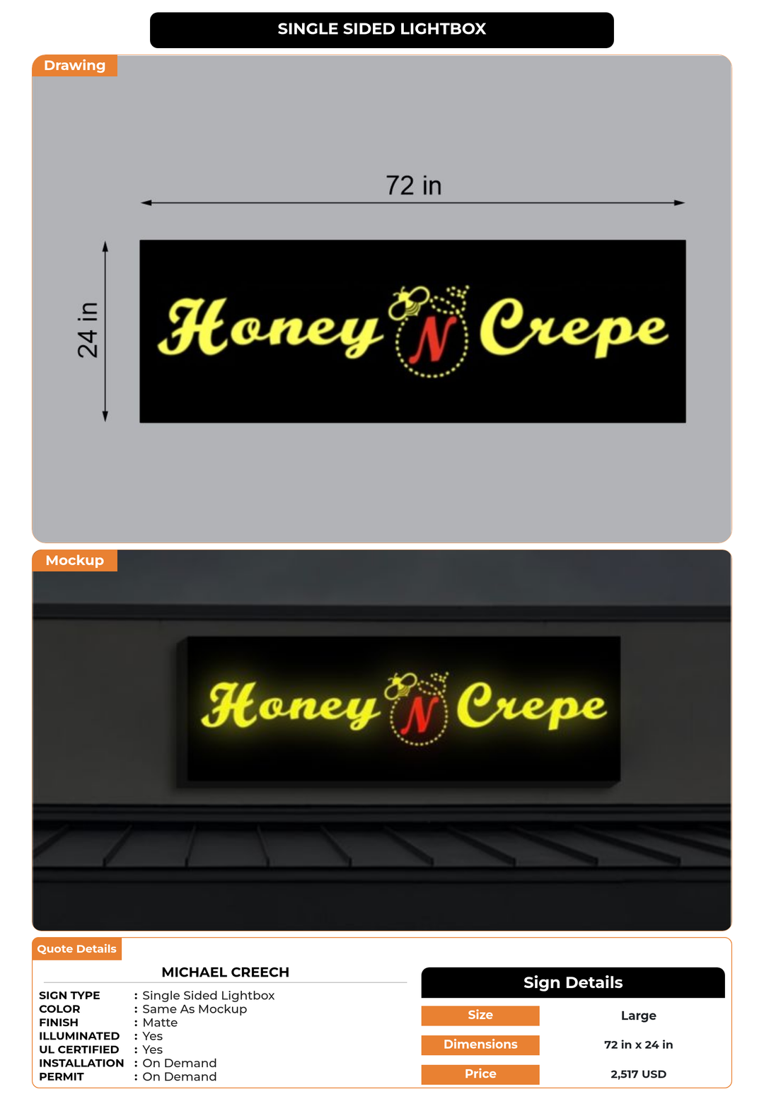 CUSTOM MOCKUP SIGN FOR Michael Creech