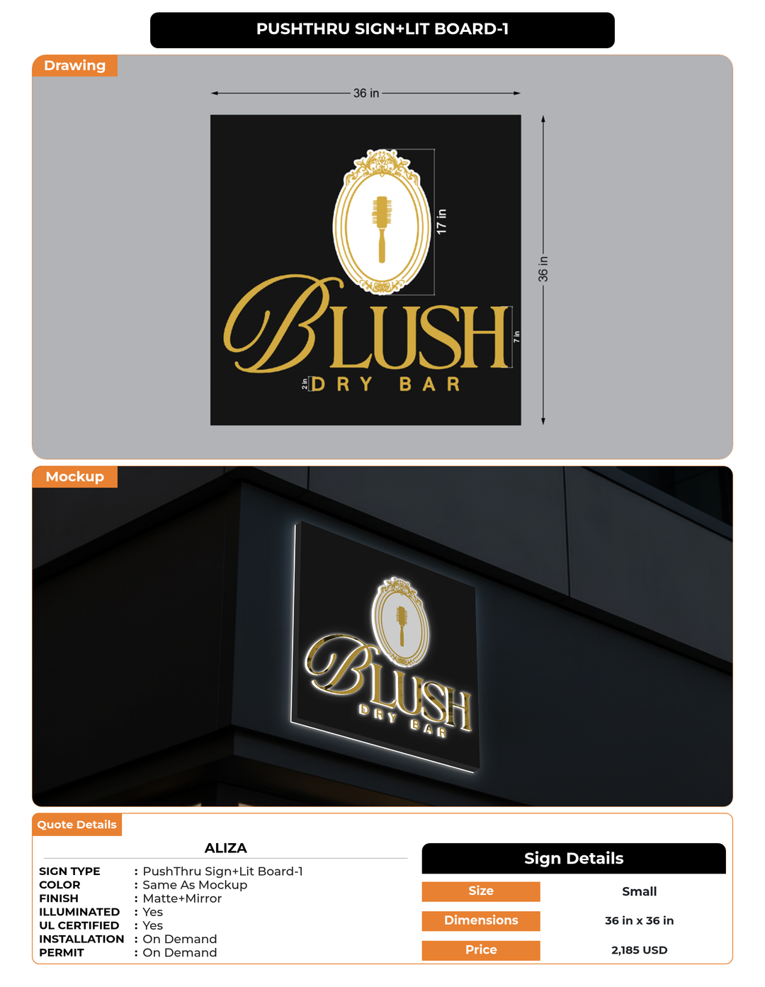 CUSTOM MOCKUP SIGN FOR Aliza