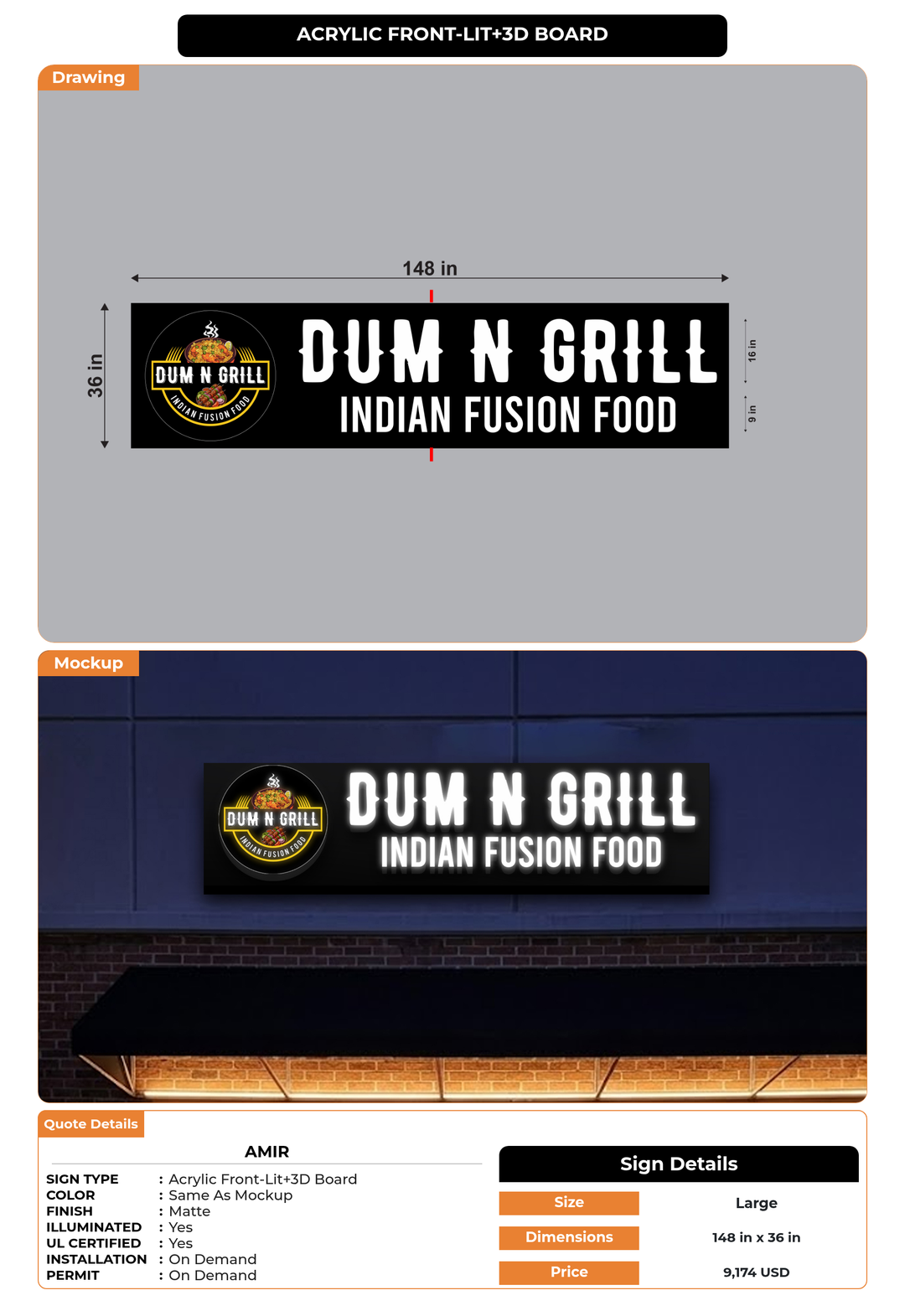 CUSTOM MOCKUP SIGN FOR Amir