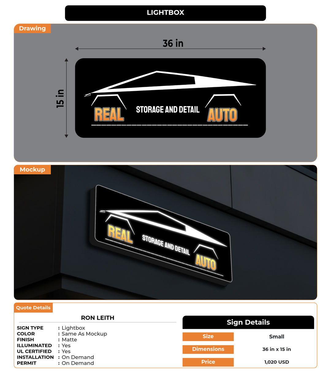 CUSTOM MOCKUP SIGN FOR Ron Leith