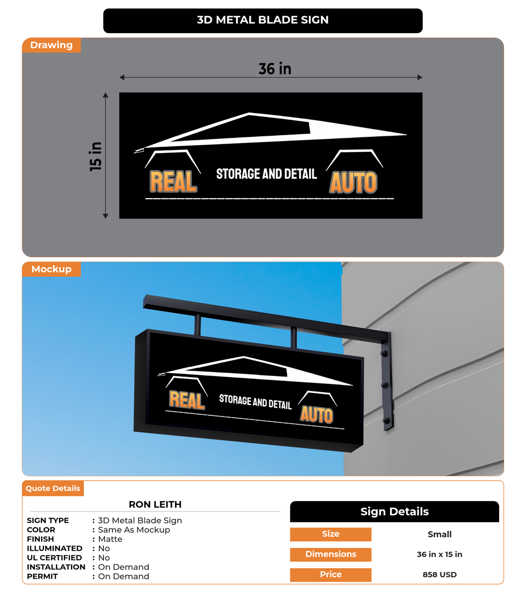 CUSTOM MOCKUP SIGN FOR Ron Leith