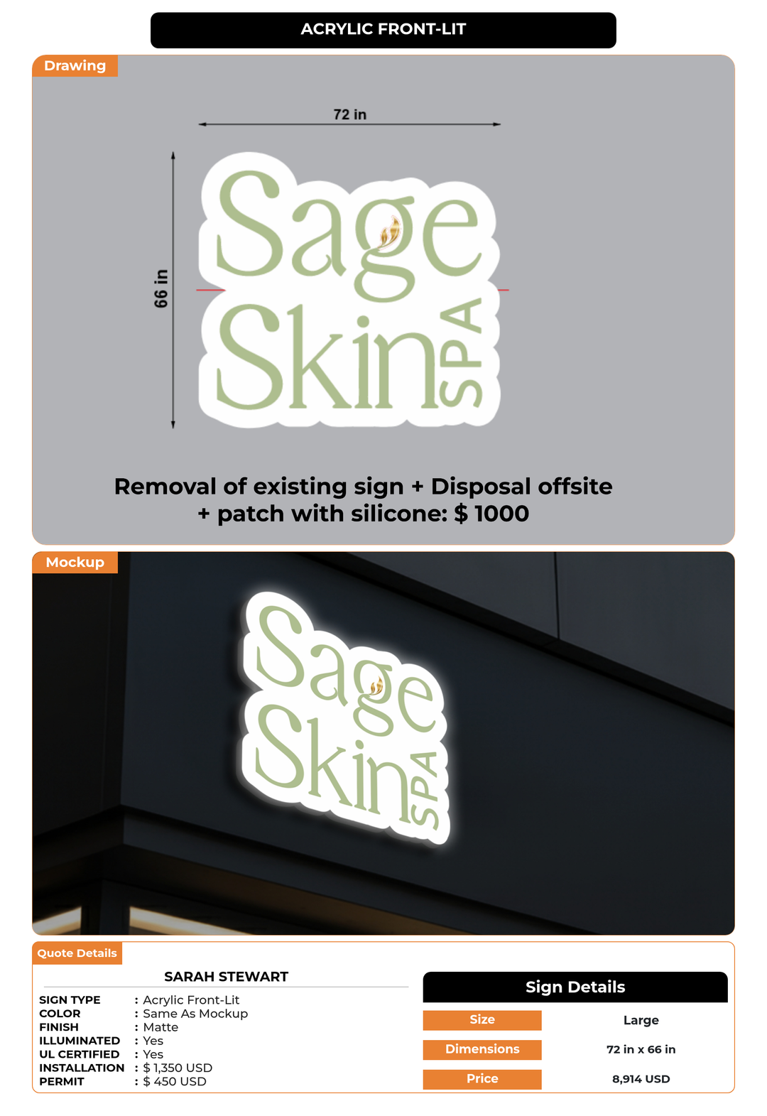 CUSTOM MOCKUP SIGN FOR Sarah Stewart