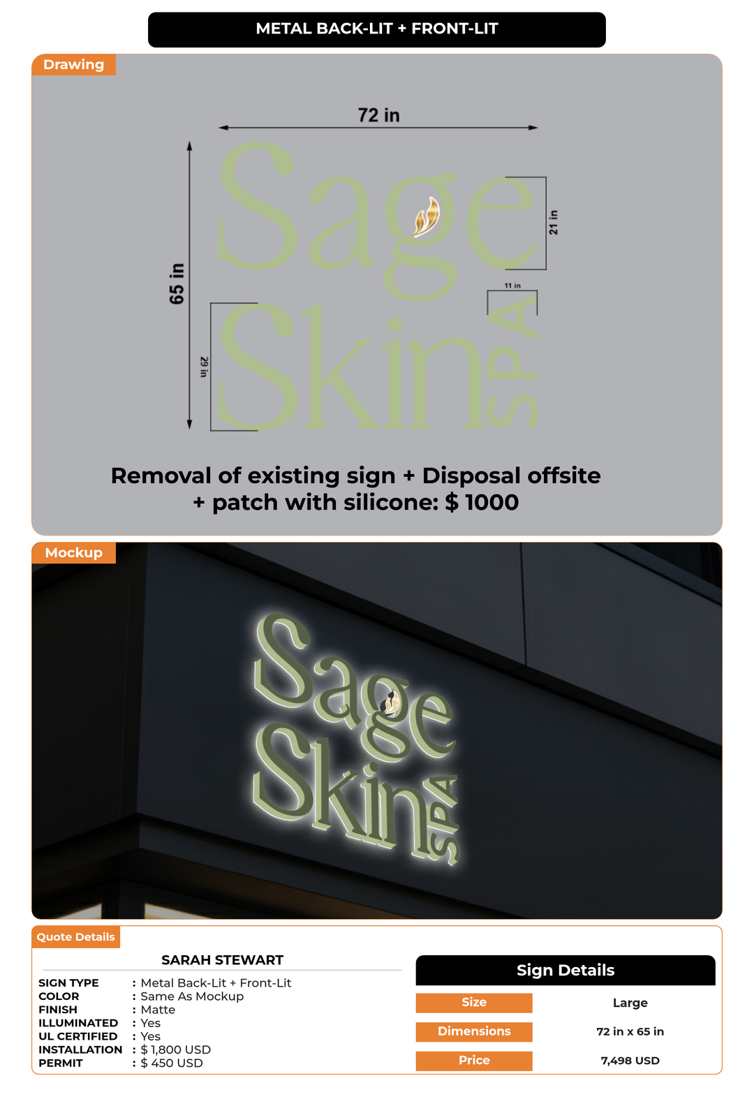 CUSTOM MOCKUP SIGN FOR Sarah Stewart