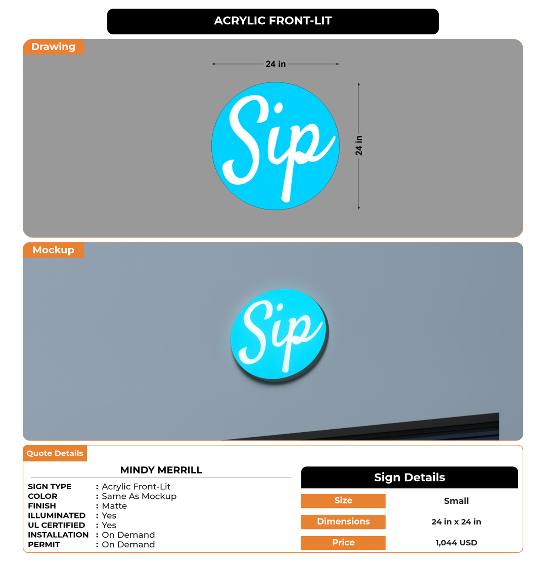 CUSTOM MOCKUP SIGN FOR Mindy Merrill