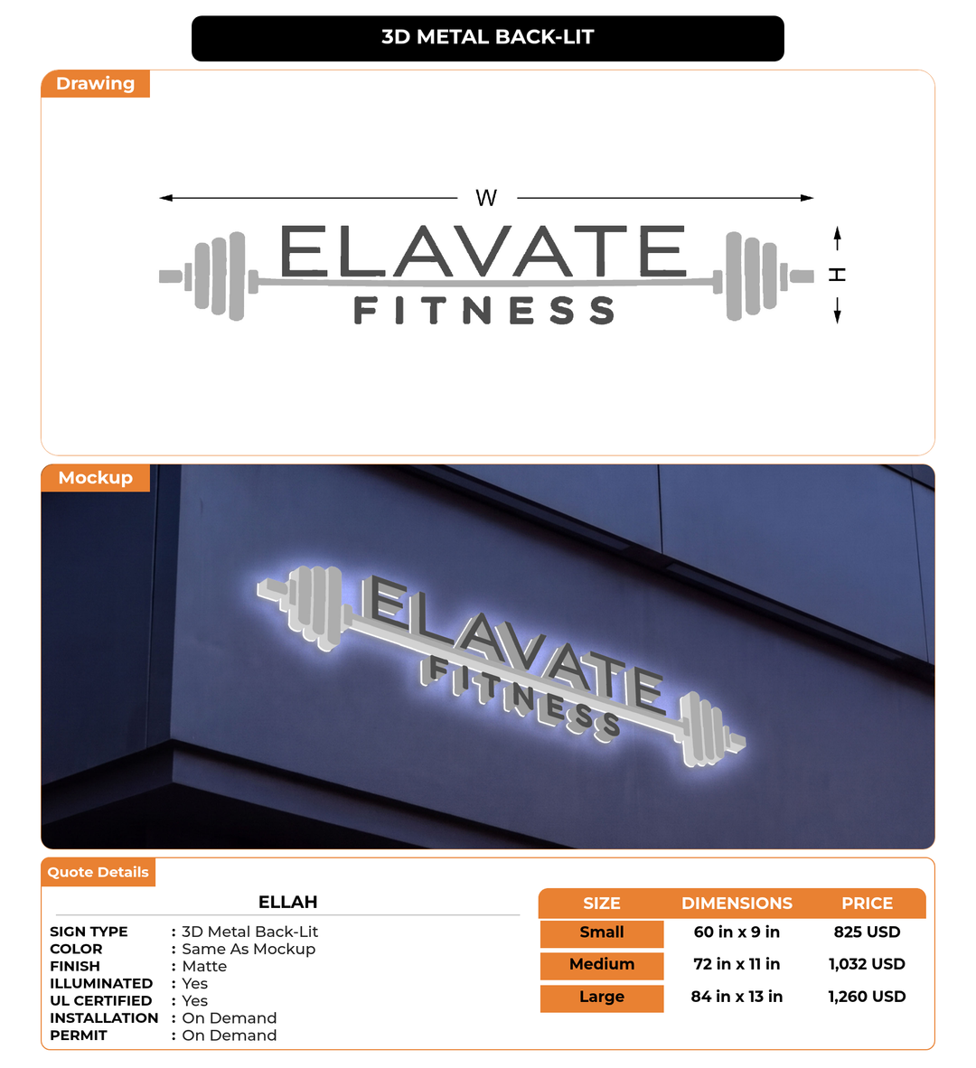 CUSTOM MOCKUP SIGN FOR Ellah