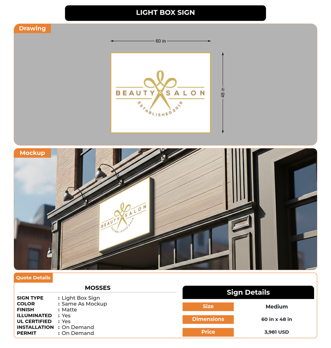 CUSTOM MOCKUP SIGN FOR Mosses