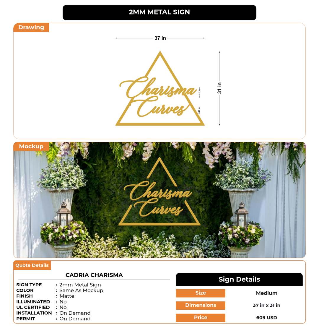 CUSTOM MOCKUP SIGN FOR Cadria Charisma
