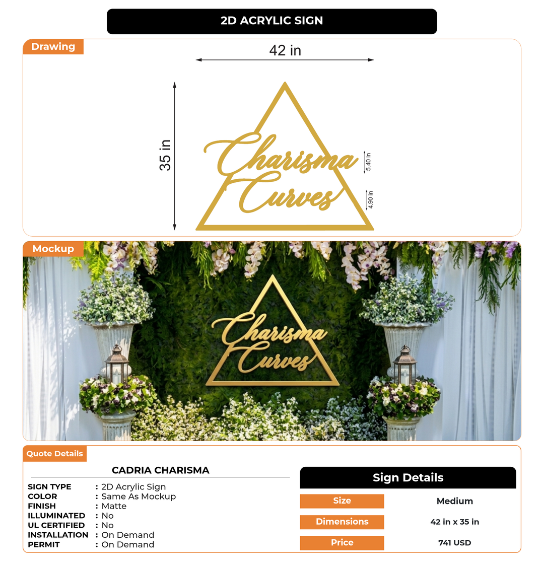 CUSTOM MOCKUP SIGN FOR Cadria Charisma