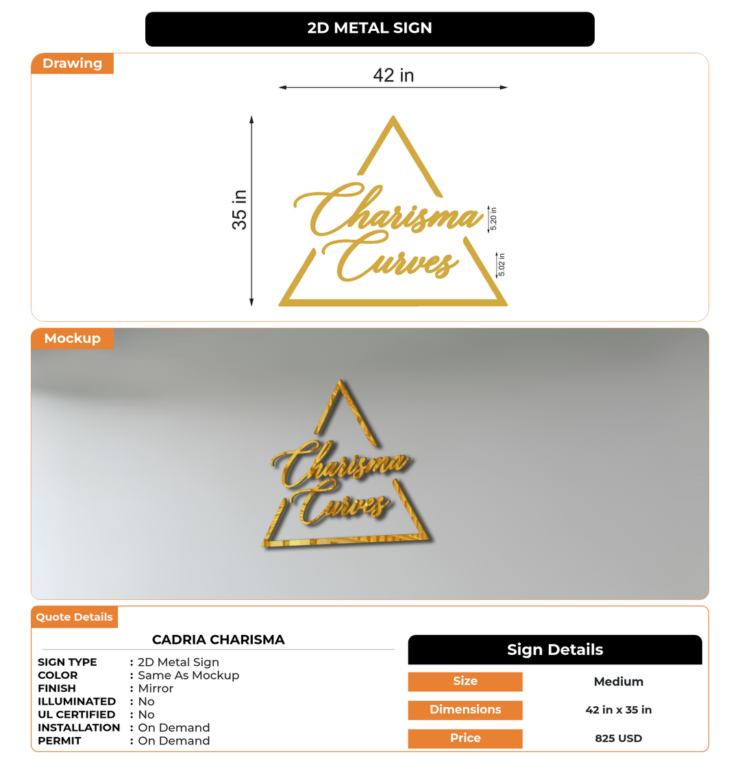 CUSTOM MOCKUP SIGN FOR Cadria Charisma