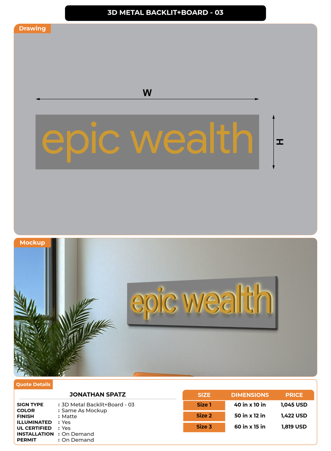 CUSTOM MOCKUP SIGN FOR Jonathan Spatz