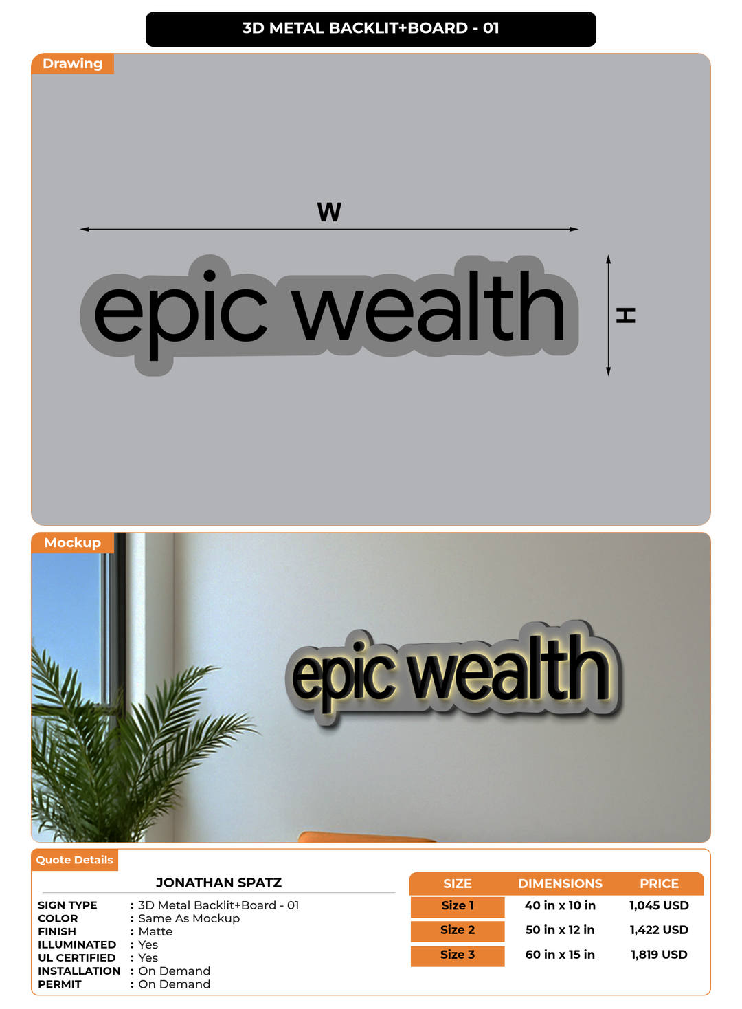 CUSTOM MOCKUP SIGN FOR Jonathan Spatz