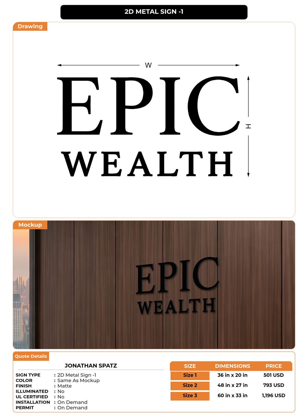 CUSTOM MOCKUP SIGN FOR Jonathan Spatz