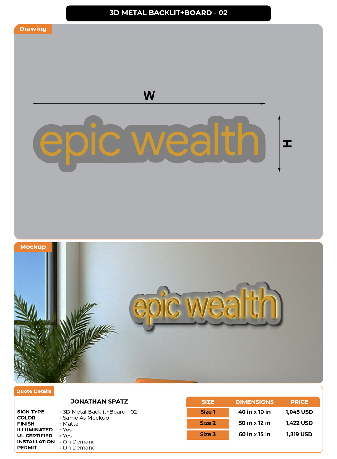 CUSTOM MOCKUP SIGN FOR Jonathan Spatz