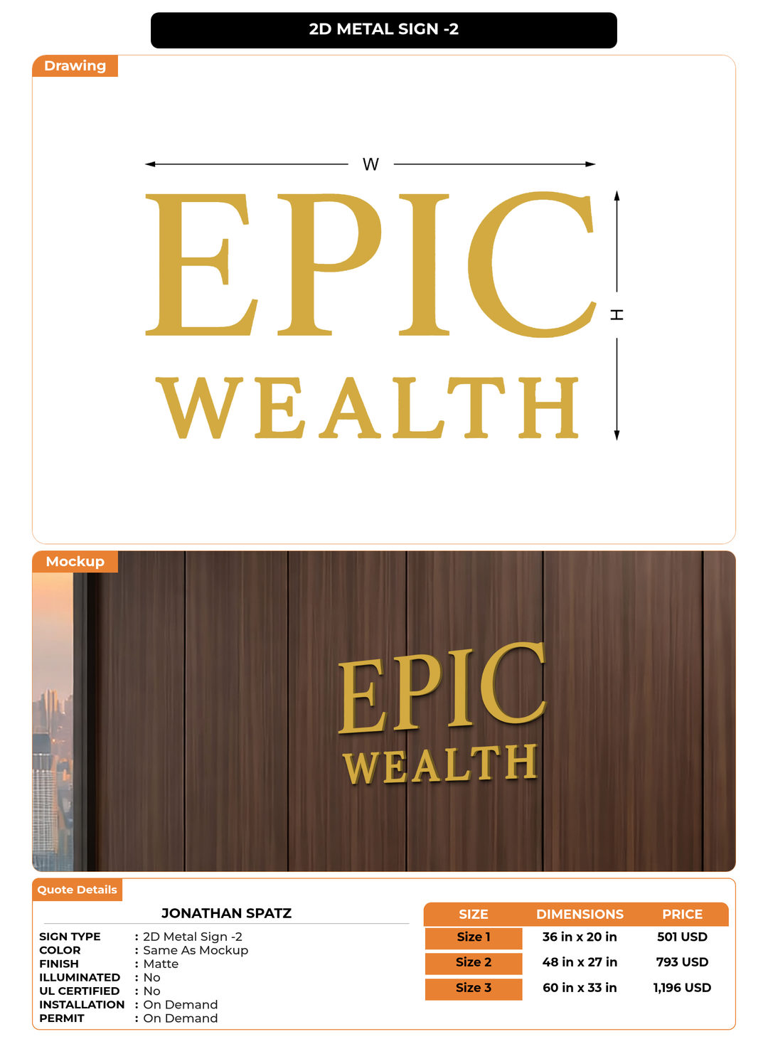 CUSTOM MOCKUP SIGN FOR Jonathan Spatz