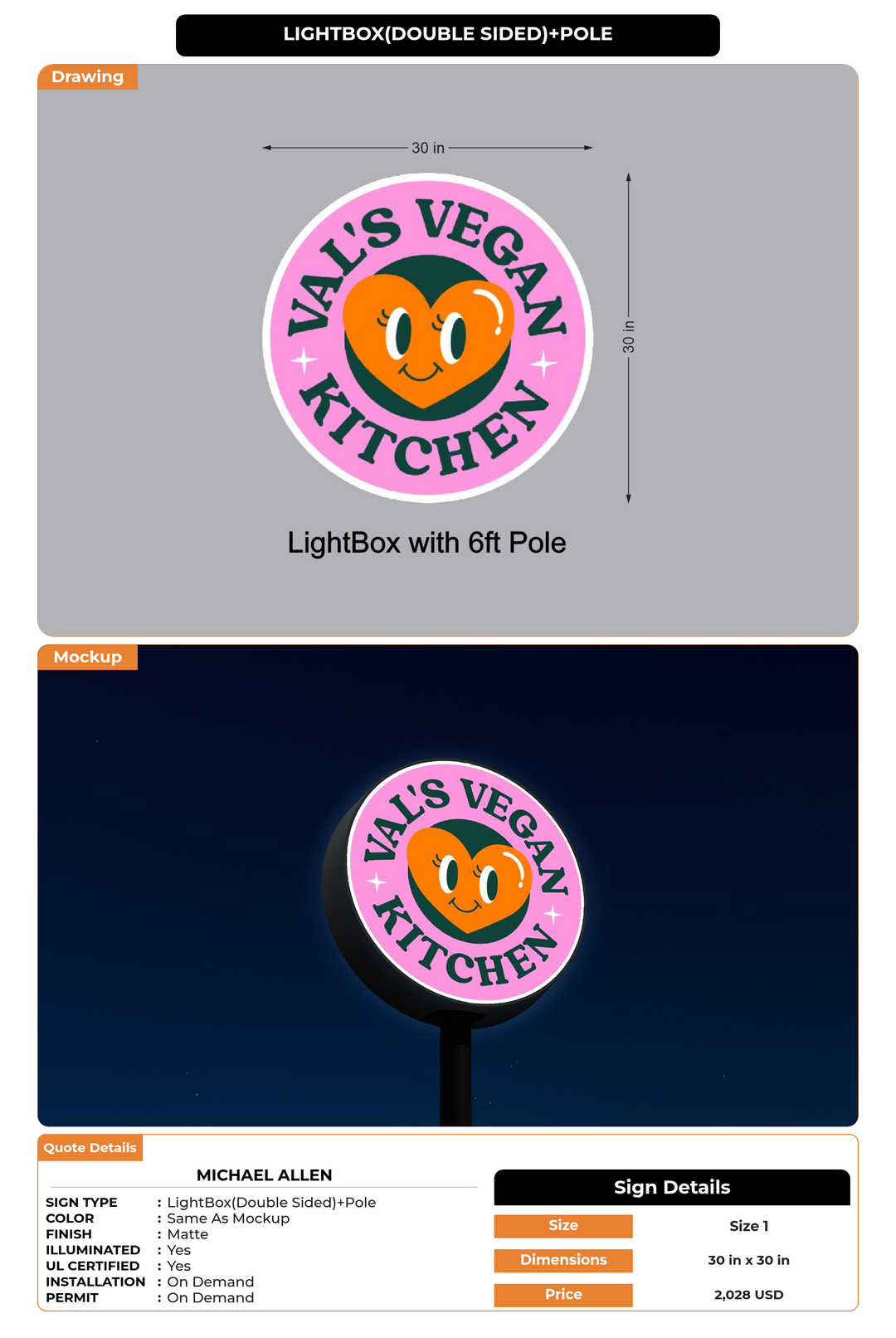 CUSTOM MOCKUP SIGN FOR Michael Allen
