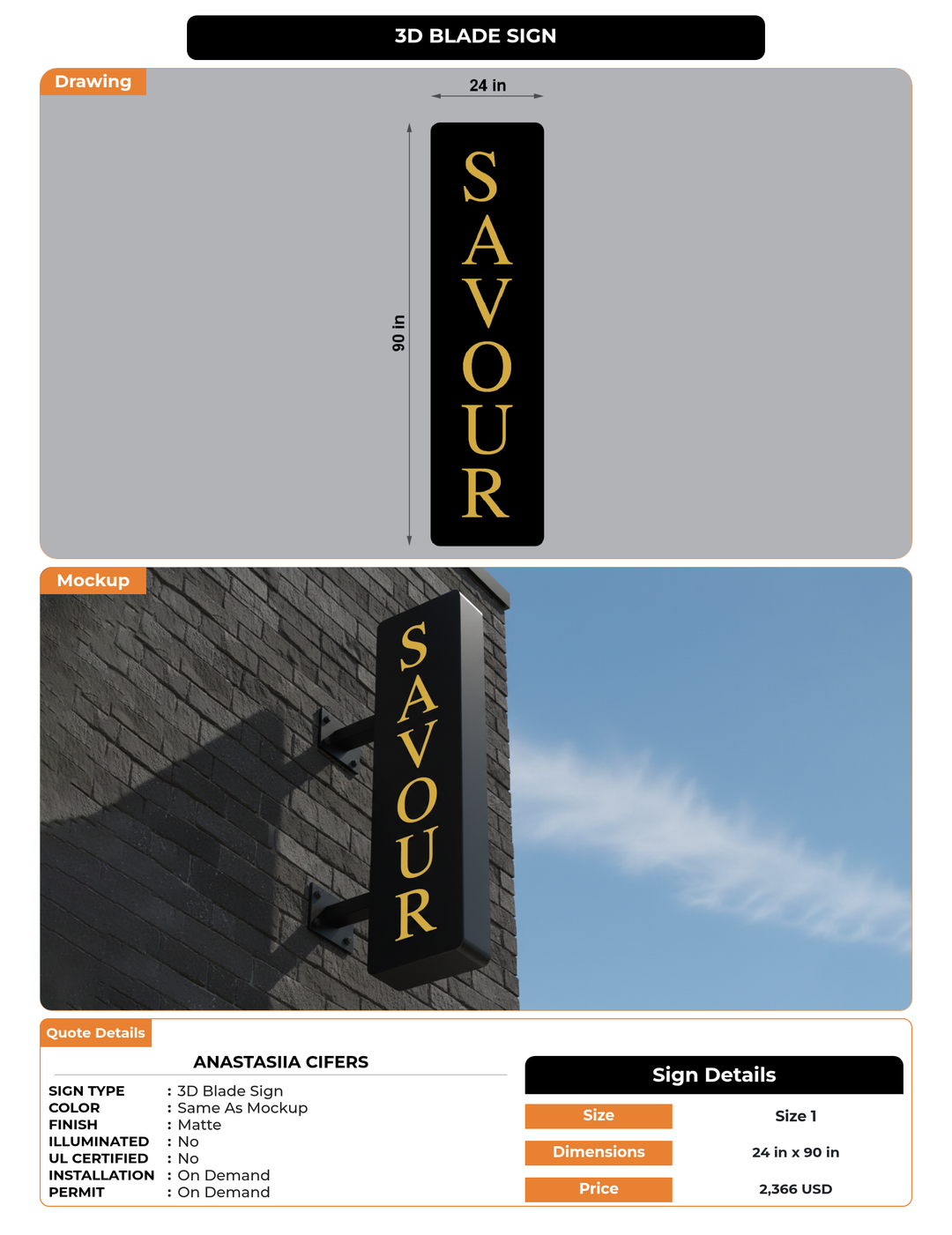 CUSTOM MOCKUP SIGN FOR Anastasiia Cifers