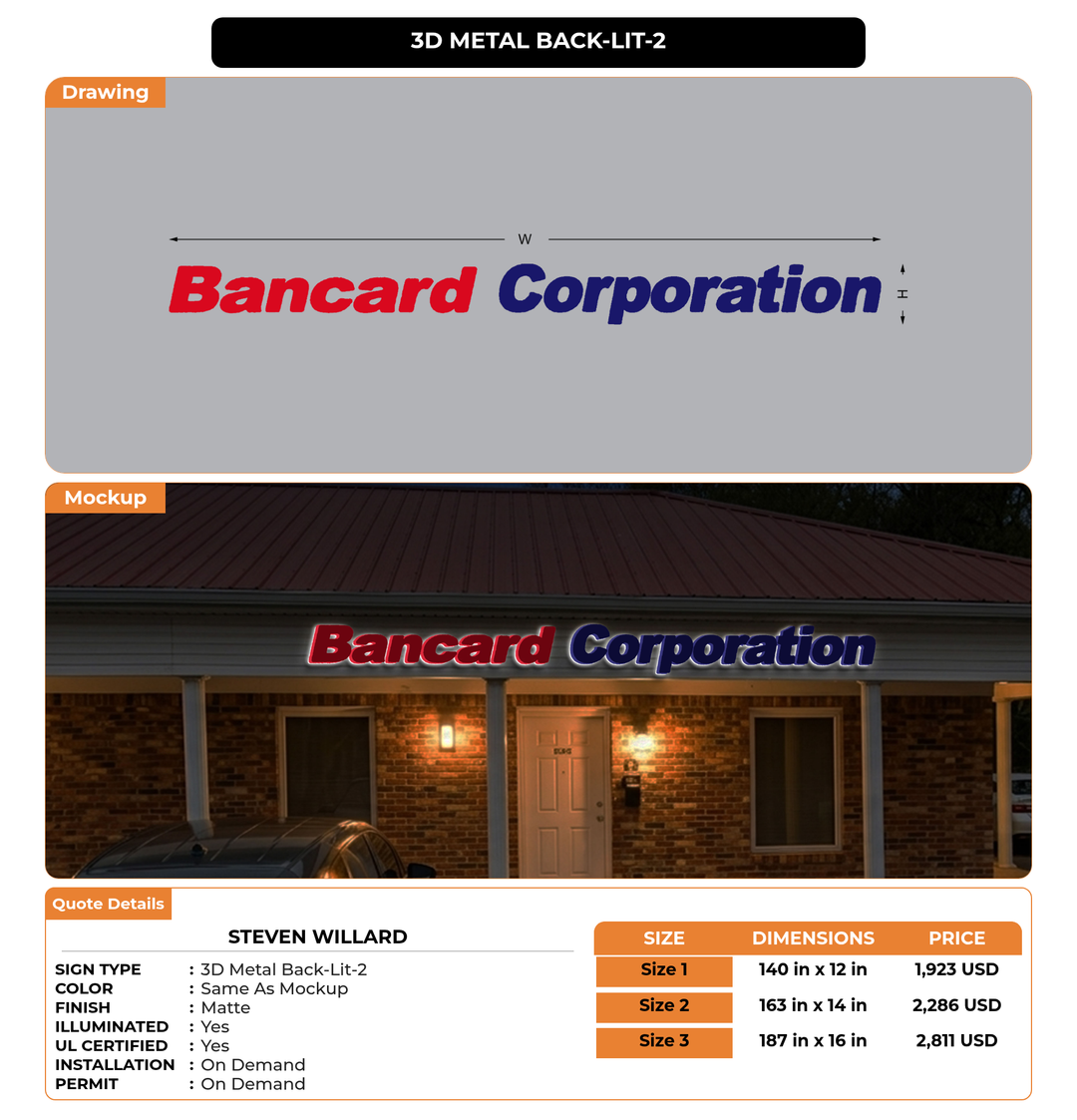 CUSTOM MOCKUP SIGN FOR Steven Willard