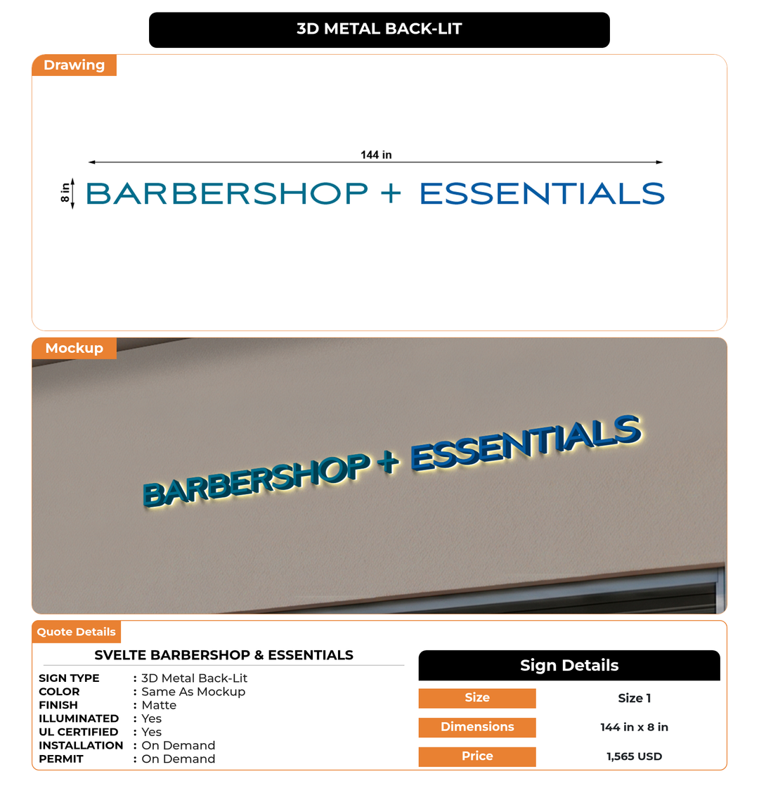 CUSTOM MOCKUP SIGN FOR Svelte Barbershop & Essentials
