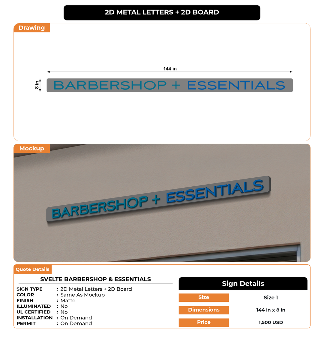 CUSTOM MOCKUP SIGN FOR Svelte Barbershop & Essentials