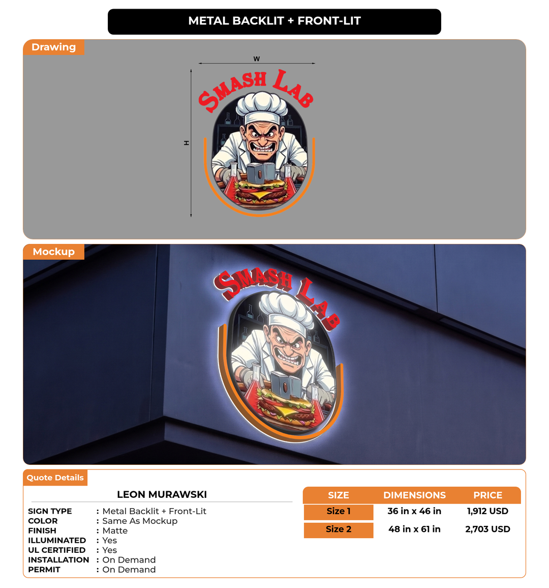 CUSTOM MOCKUP SIGN FOR Leon Murawski