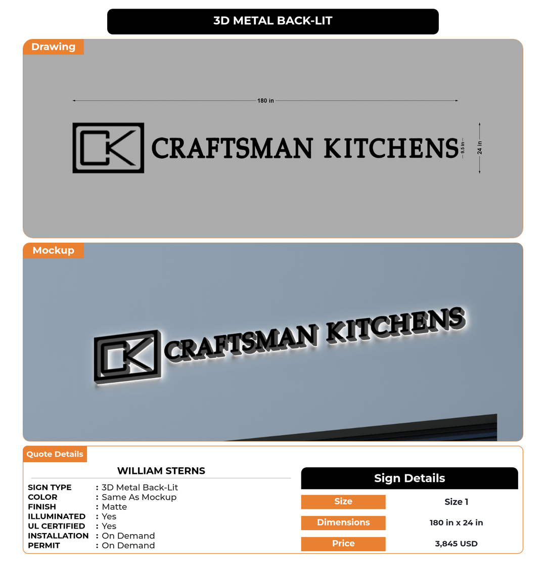 CUSTOM MOCKUP SIGN FOR William Sterns