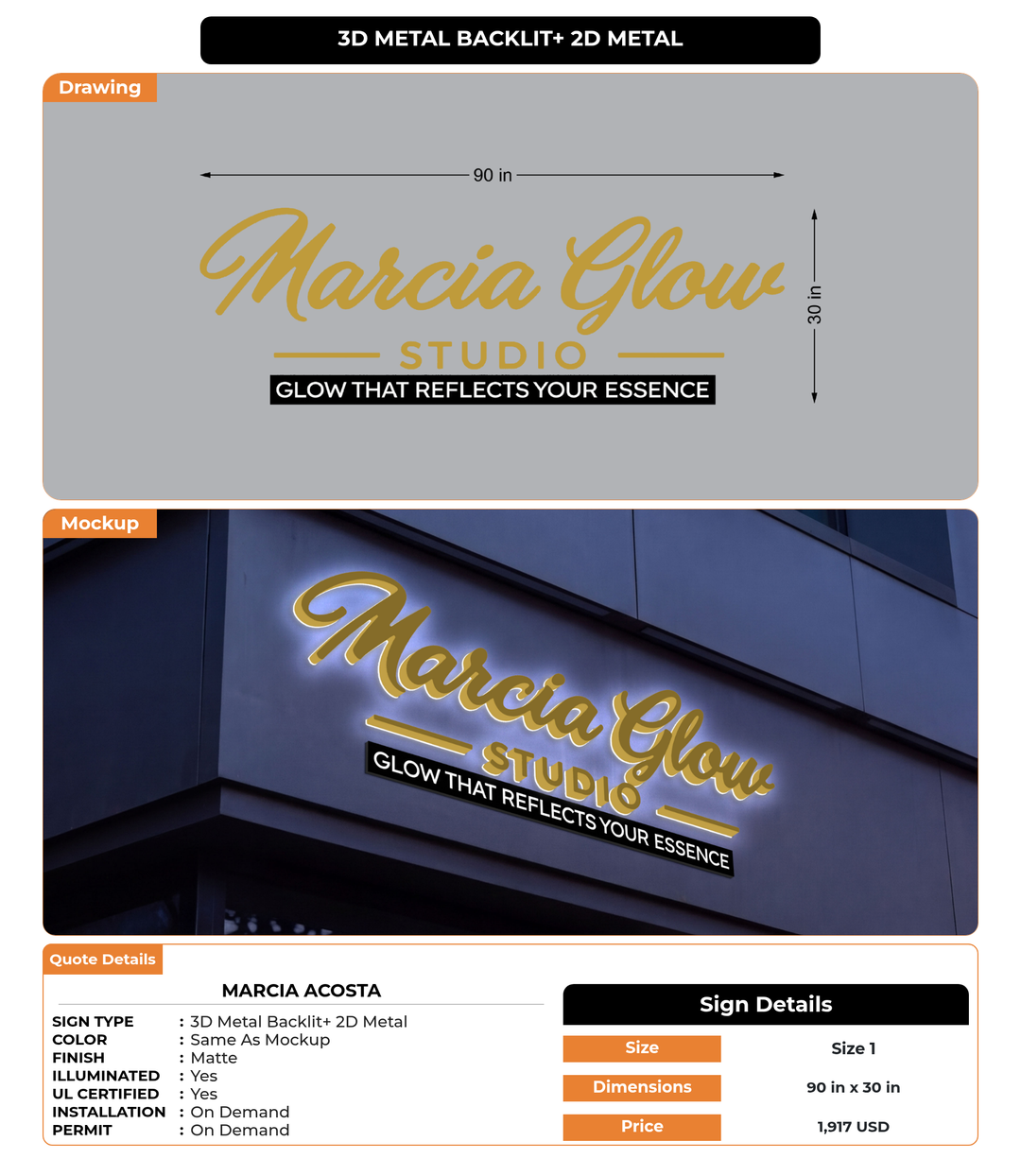 CUSTOM MOCKUP SIGN FOR Marcia Acosta