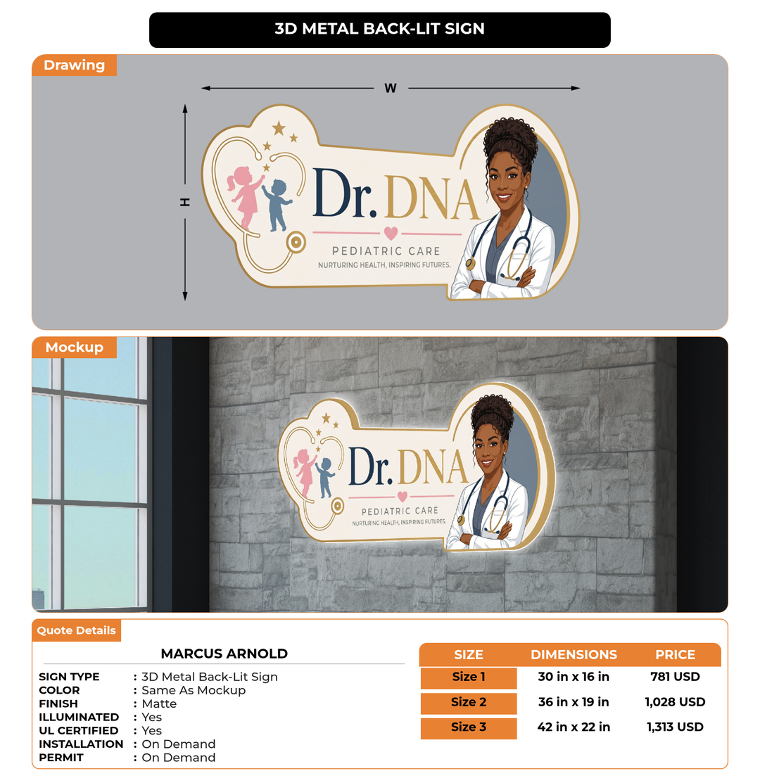CUSTOM MOCKUP SIGN FOR MARCUS ARNOLD