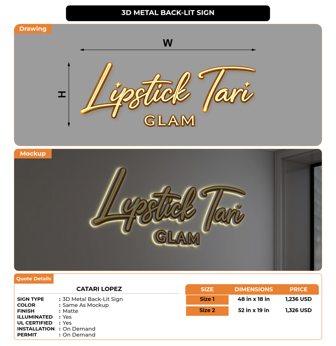CUSTOM MOCKUP SIGN FOR Catari Lopez