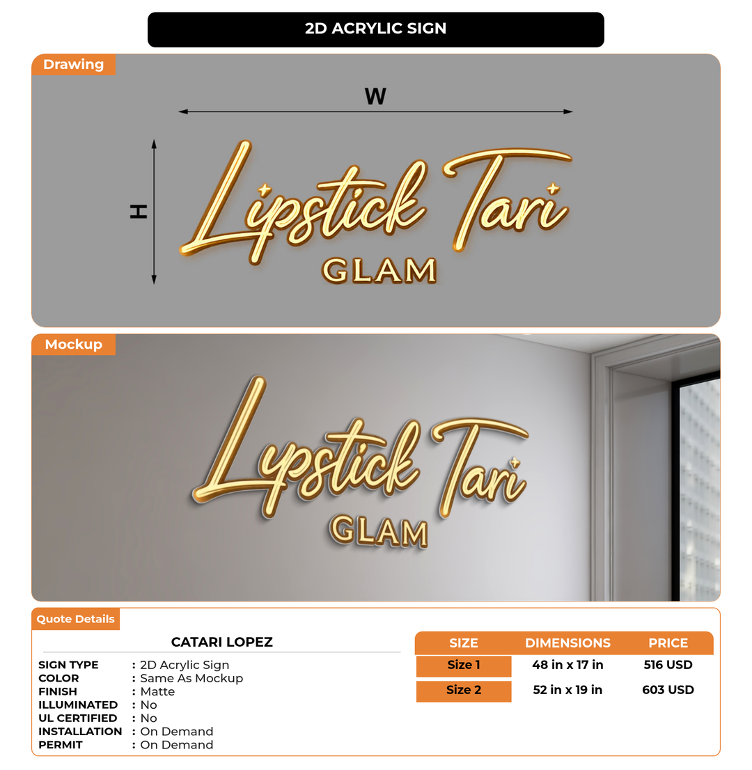 CUSTOM MOCKUP SIGN FOR Catari Lopez
