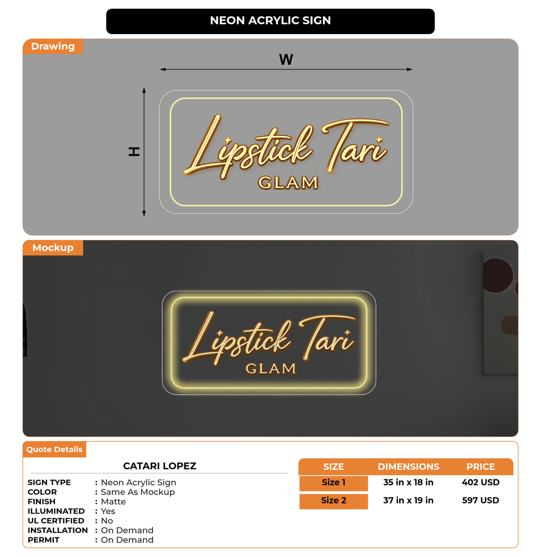 CUSTOM MOCKUP SIGN FOR Catari Lopez