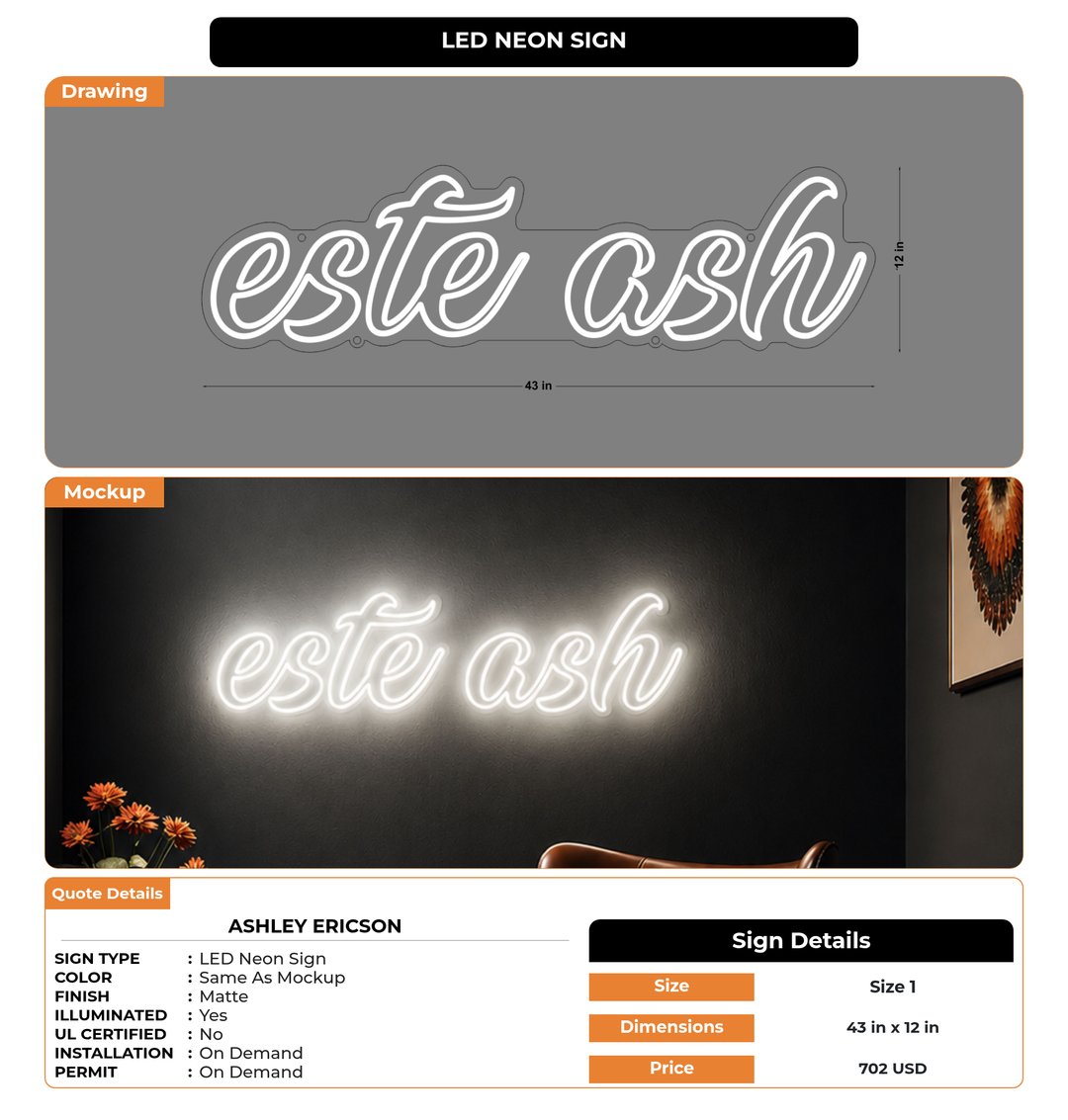 CUSTOM MOCKUP SIGN FOR Ashley ericson