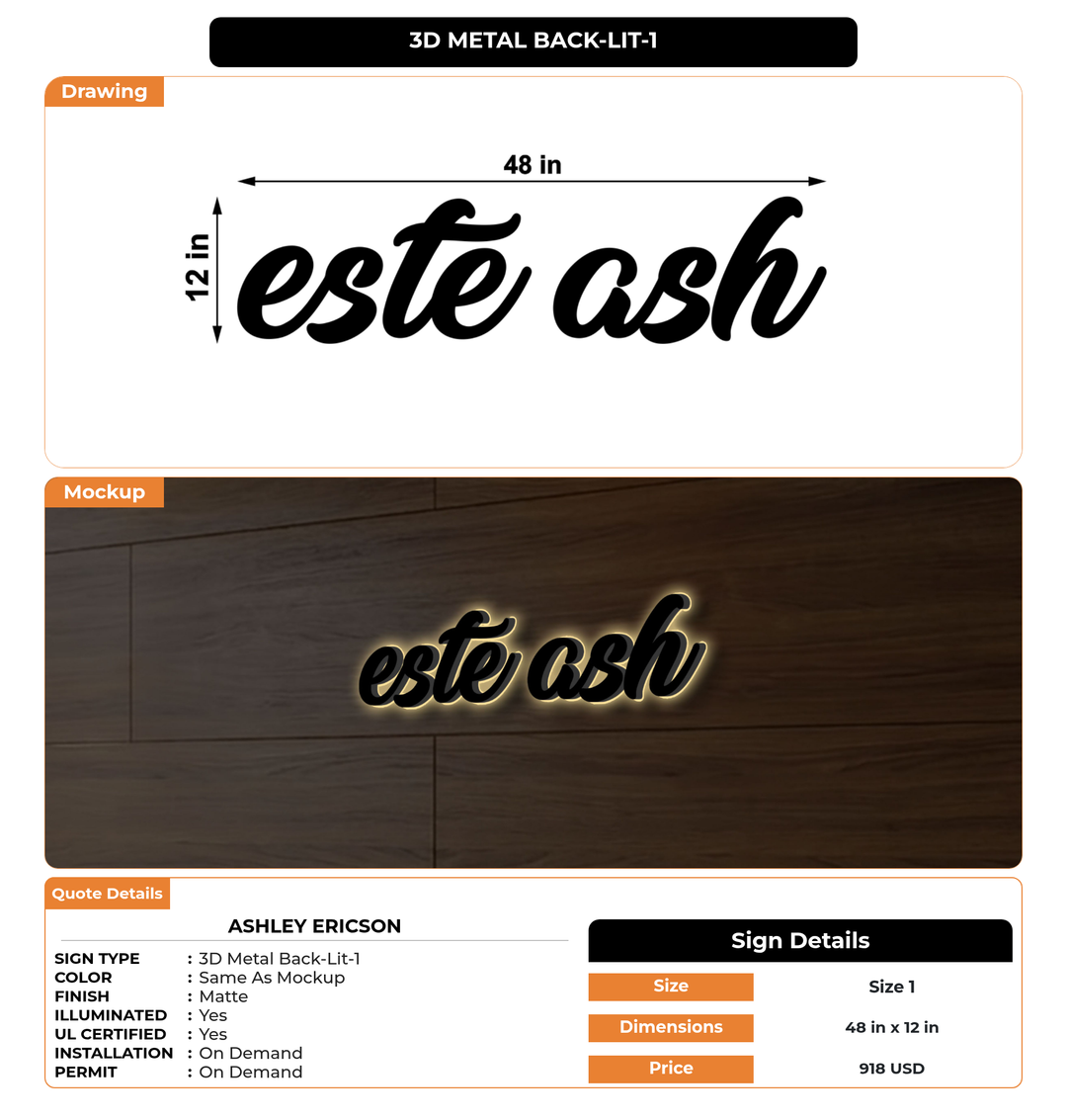 CUSTOM MOCKUP SIGN FOR Ashley ericson