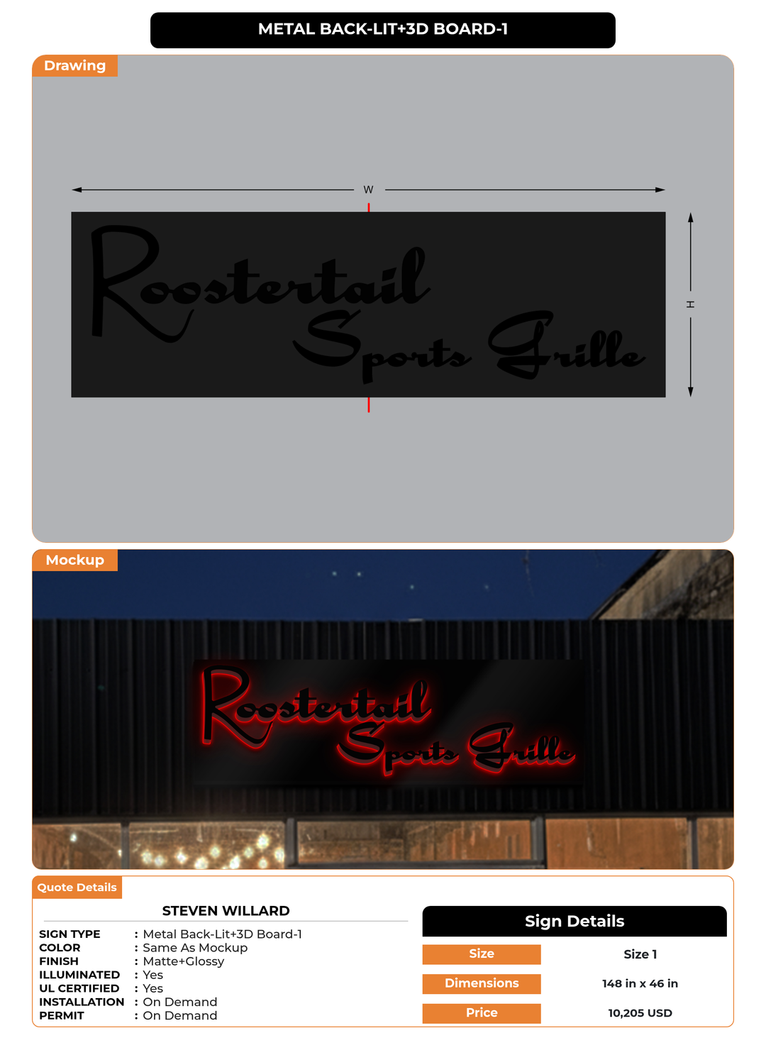 CUSTOM MOCKUP SIGN FOR Steven Willard