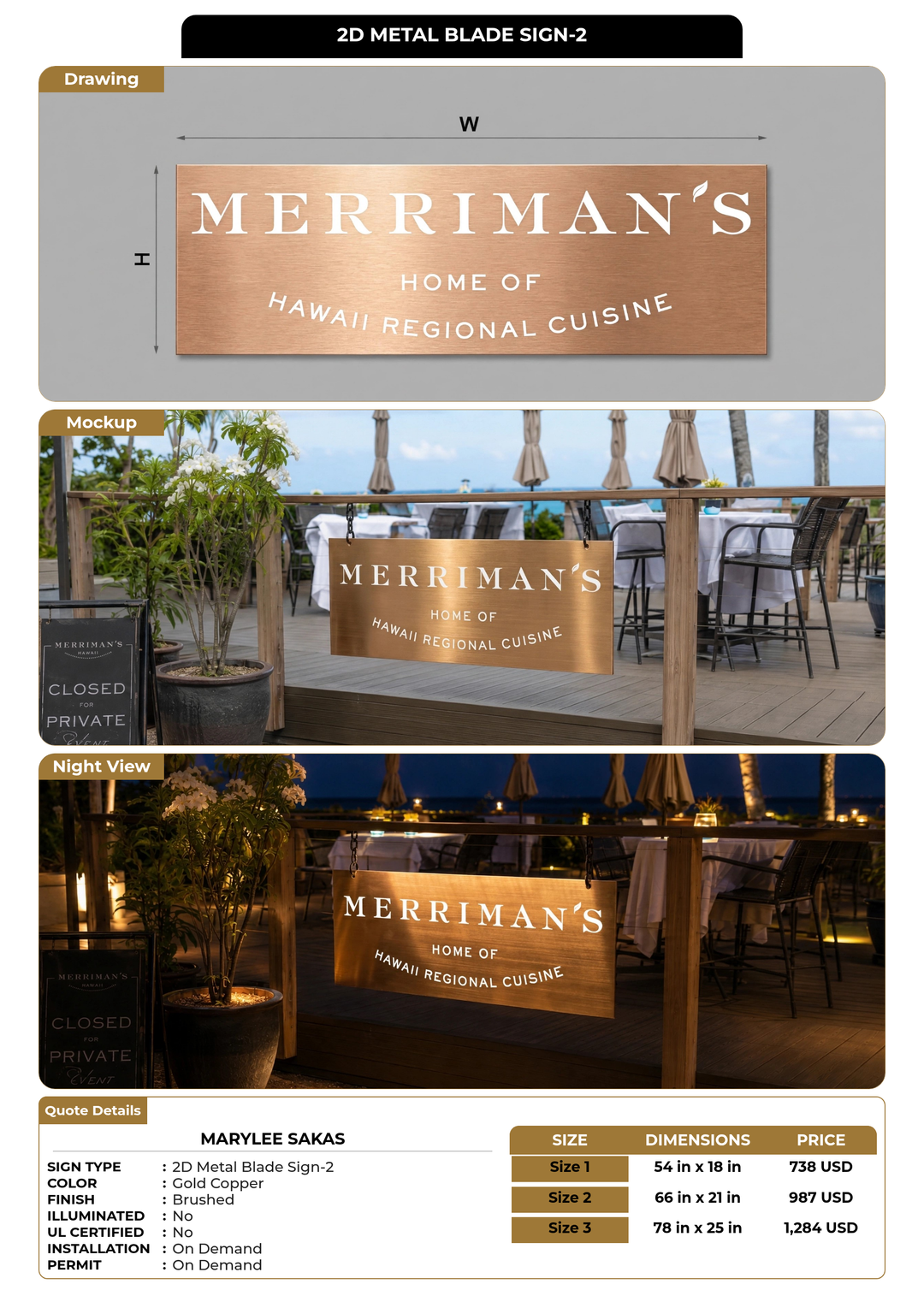 CUSTOM MOCKUP SIGN FOR Marylee Sakas