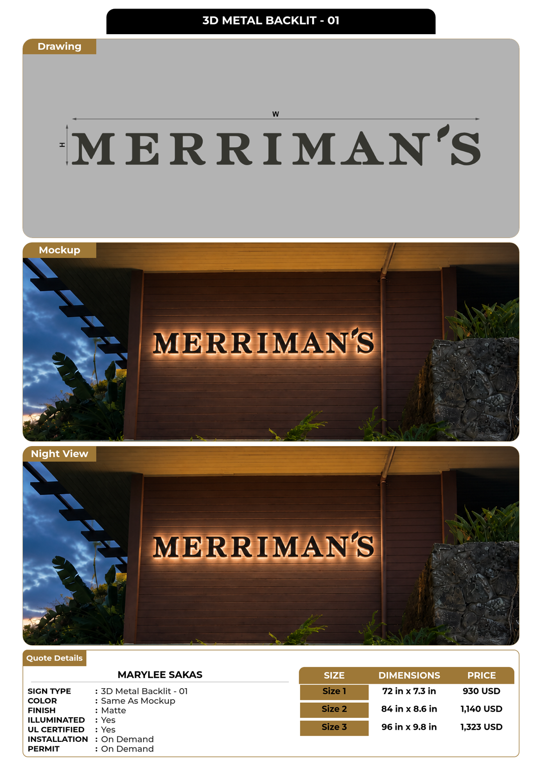 CUSTOM MOCKUP SIGN FOR Marylee Sakas