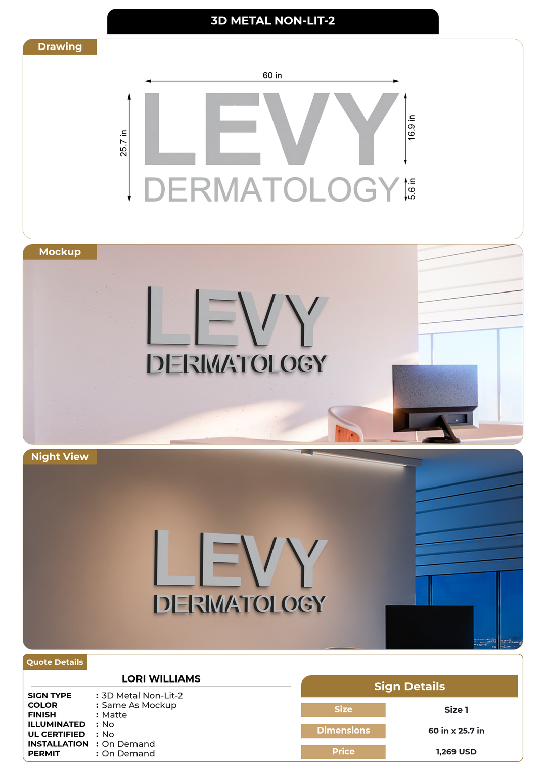 CUSTOM MOCKUP SIGN FOR Lori Williams