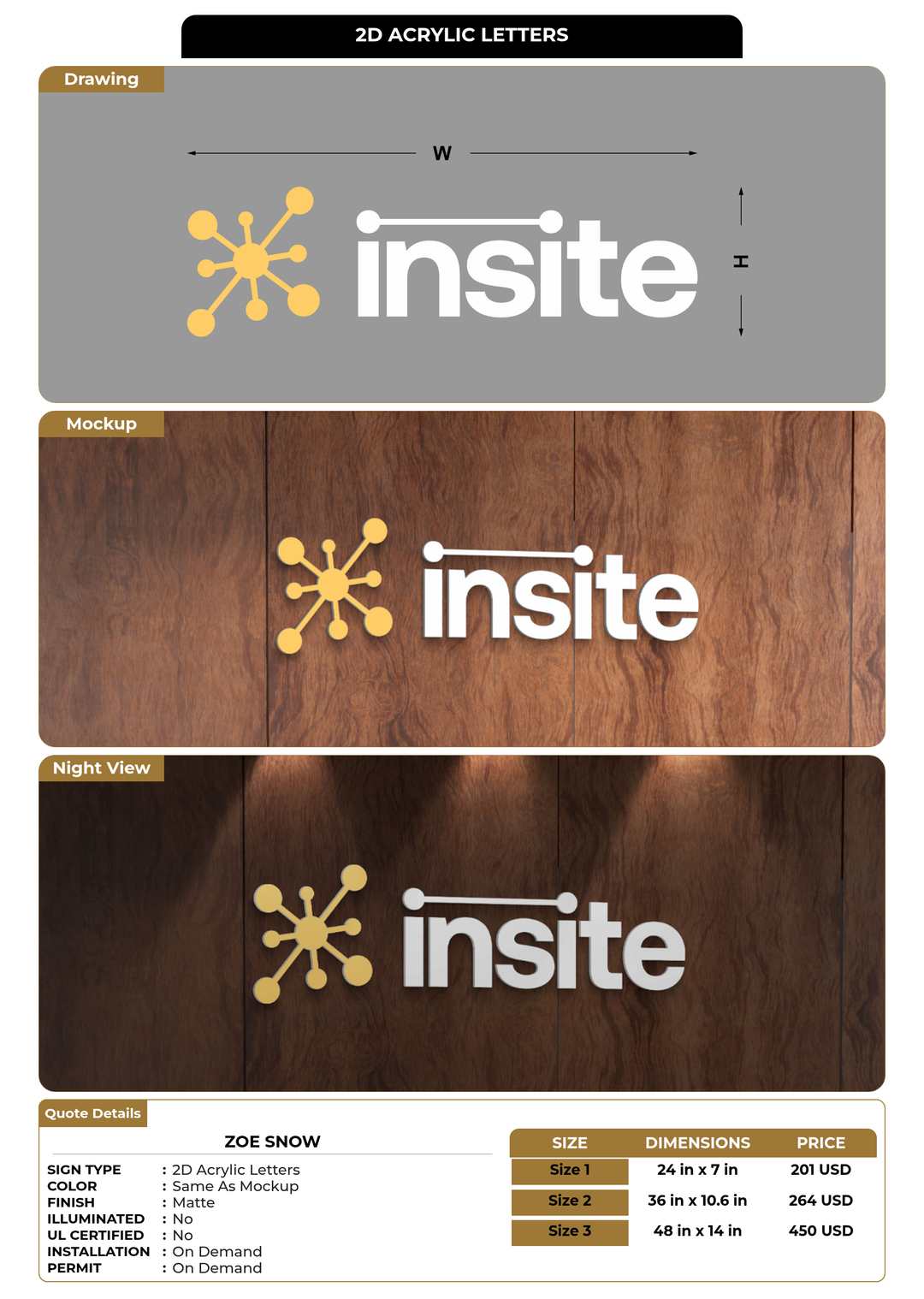 CUSTOM MOCKUP SIGN FOR Zoe Snow
