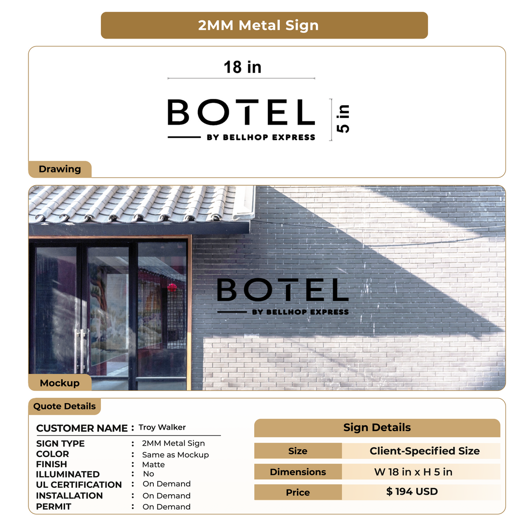 2mm Metal Signs For Troy Walker