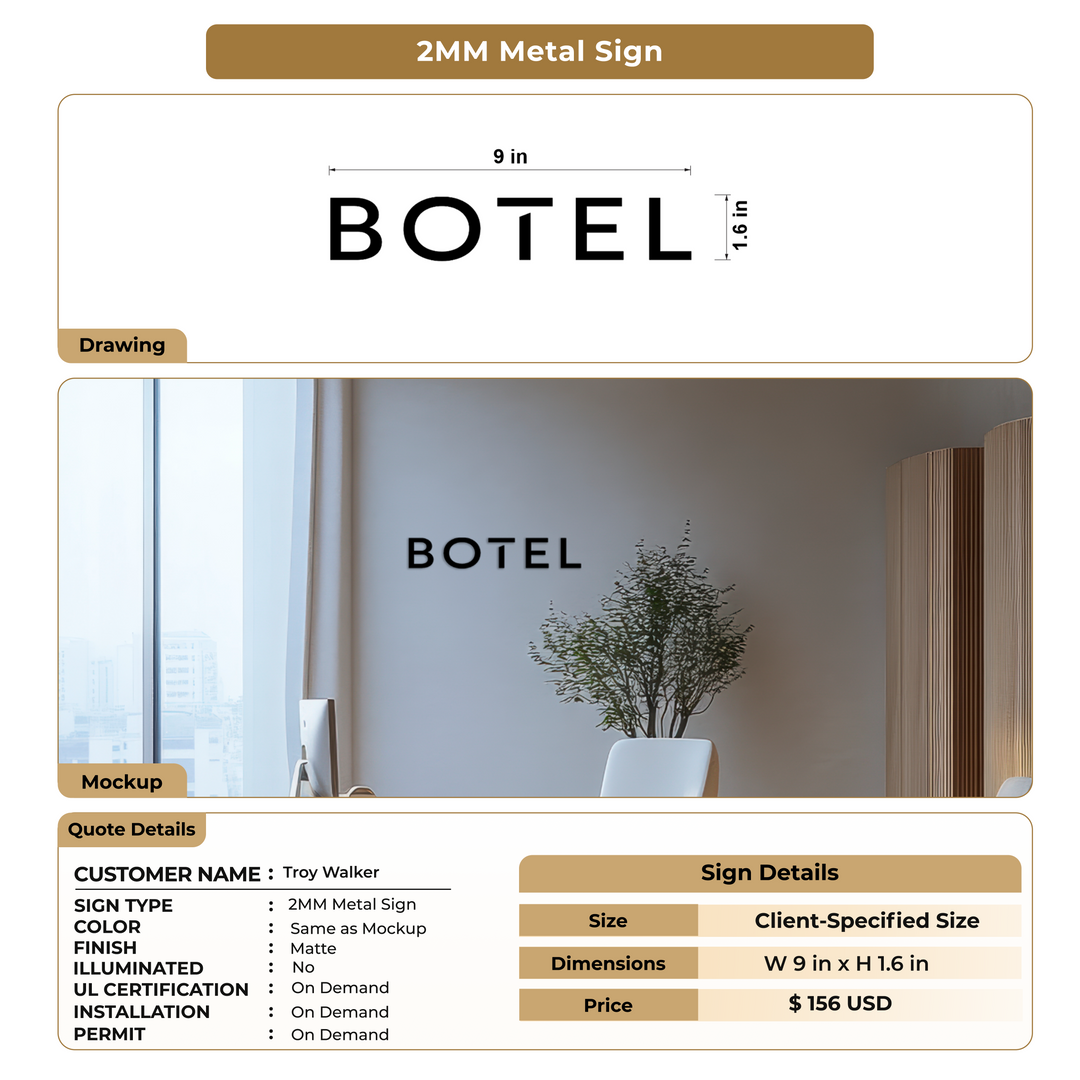 2mm Metal Signs For Troy Walker