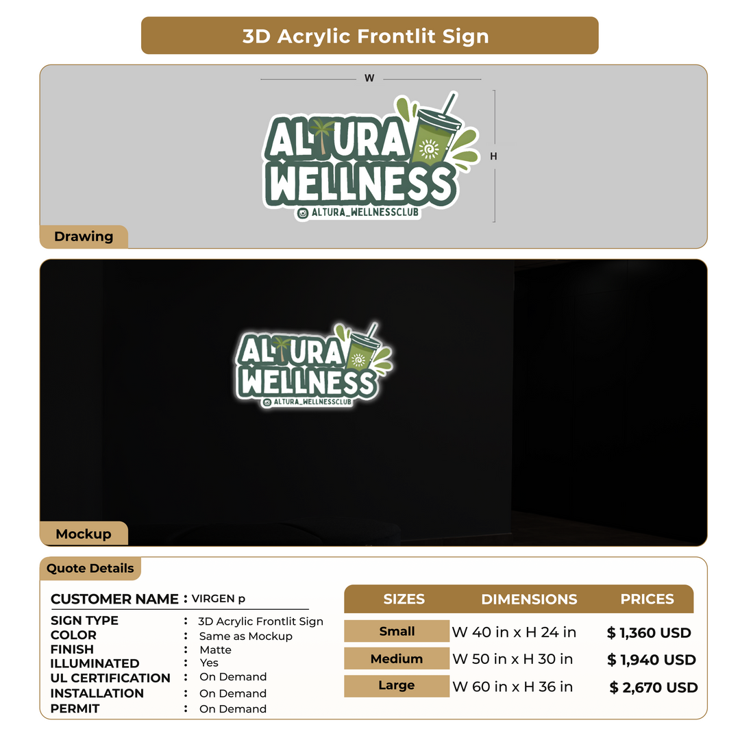 Custom Signs for VIRGEN p