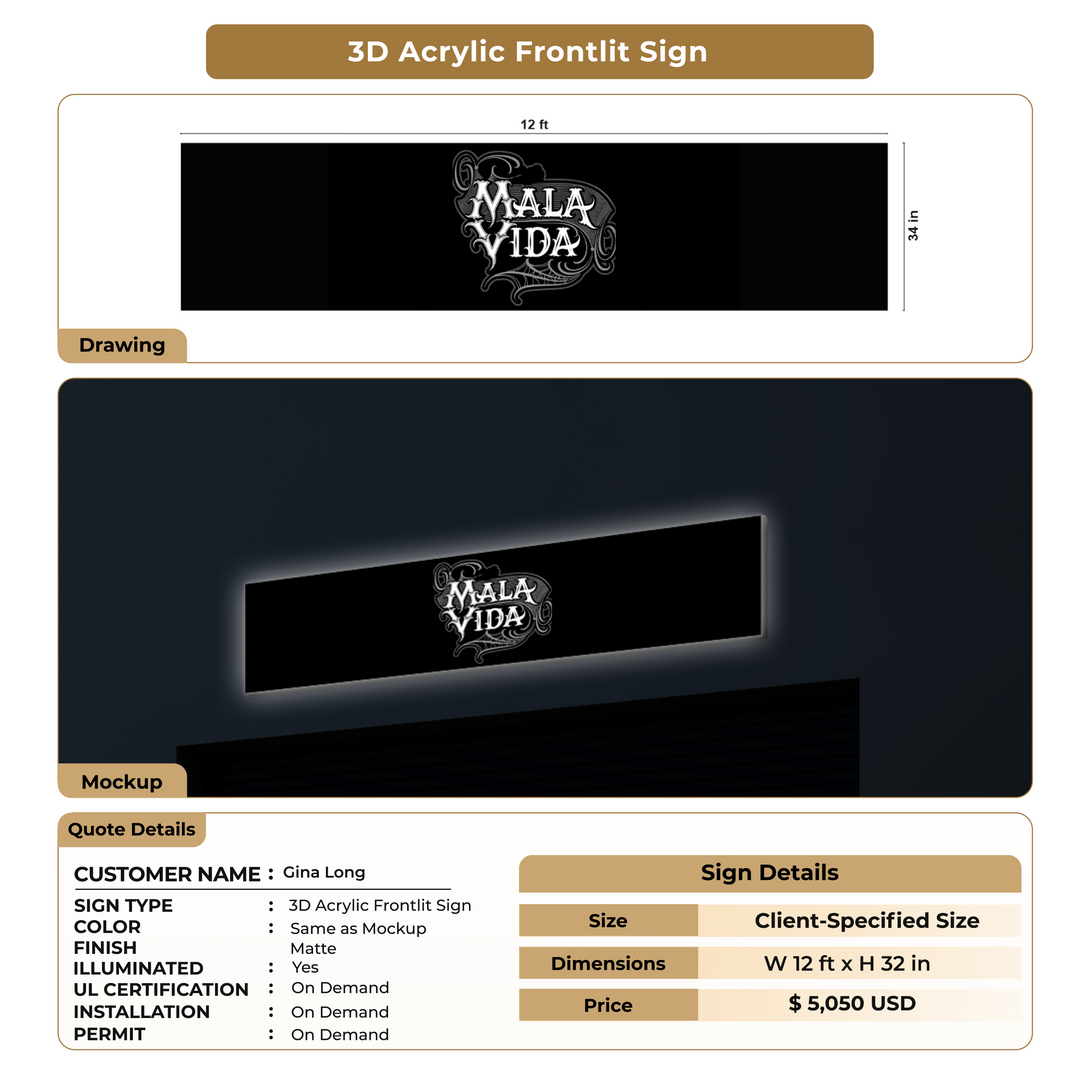 Custom Signs For Gina Long