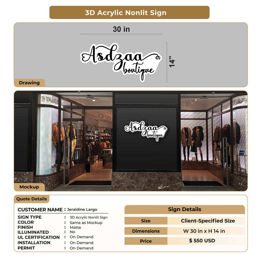 Custom Signs for Jeraldine Largo