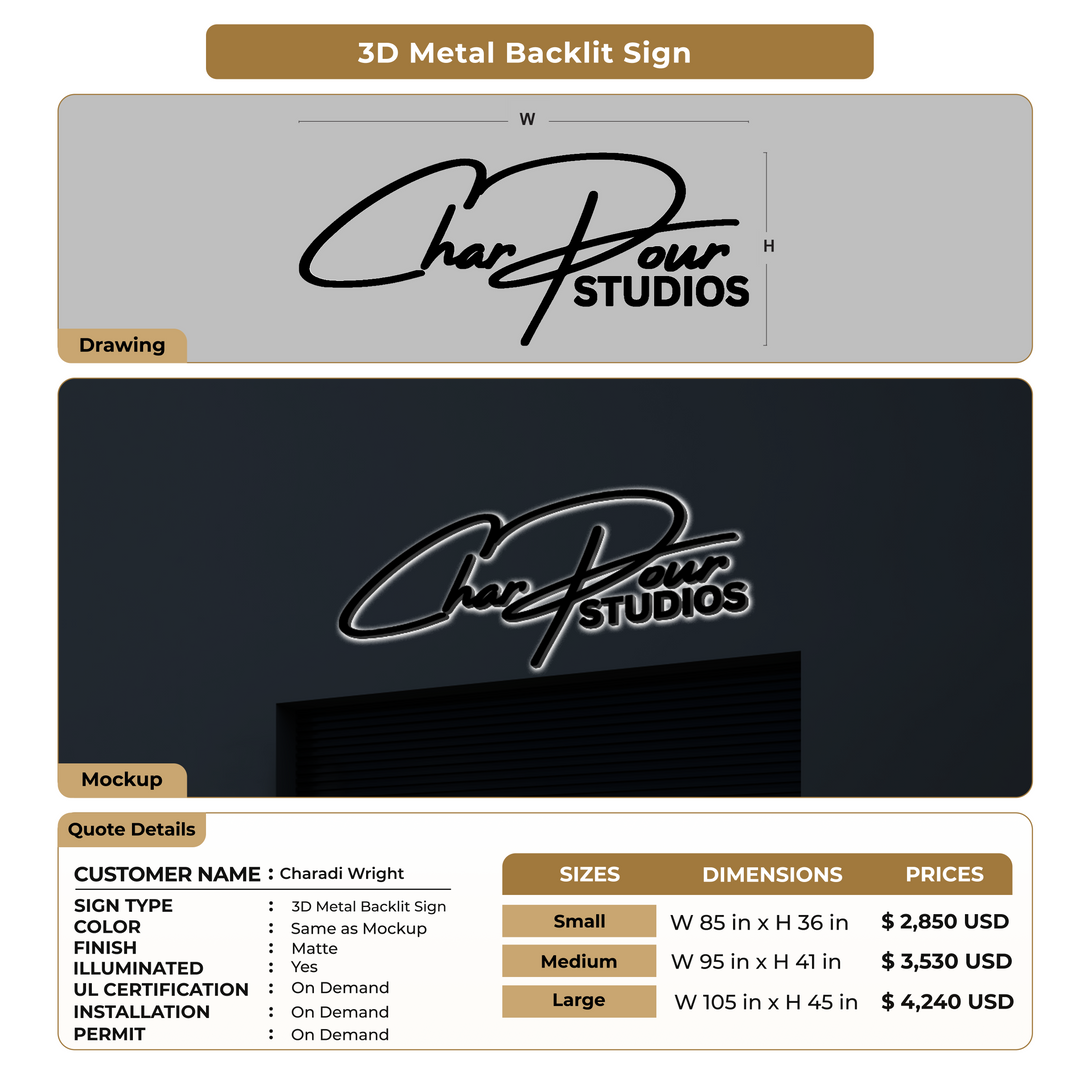 Custom Signs for Charadi Wright