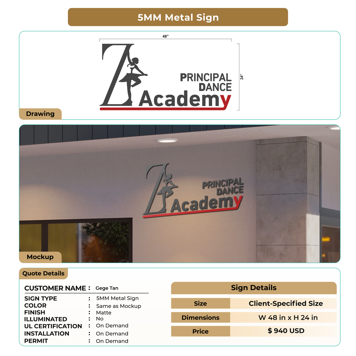 Custom Signs for Gege Tan