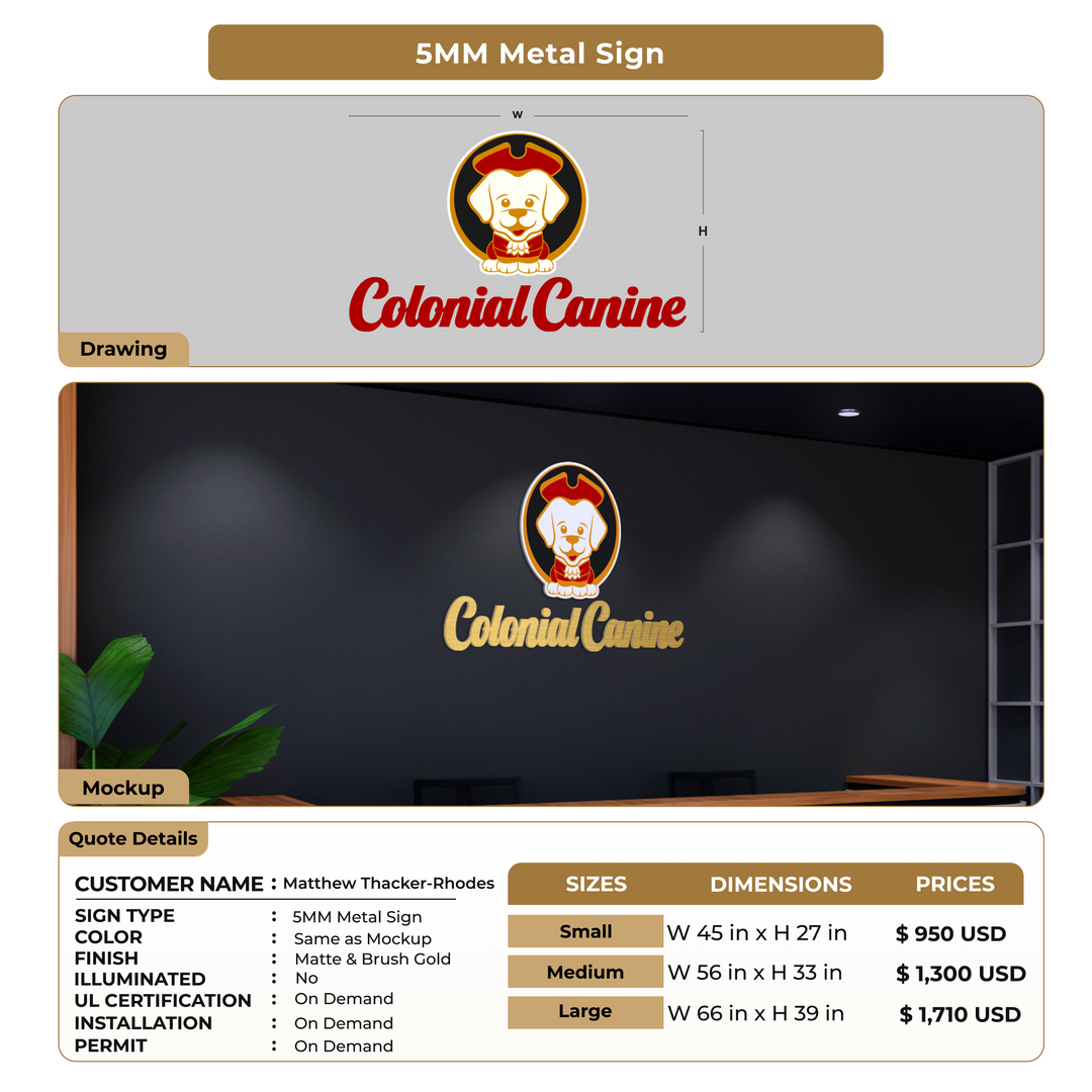 Custom Signs for Matthew Thacker-Rhodes