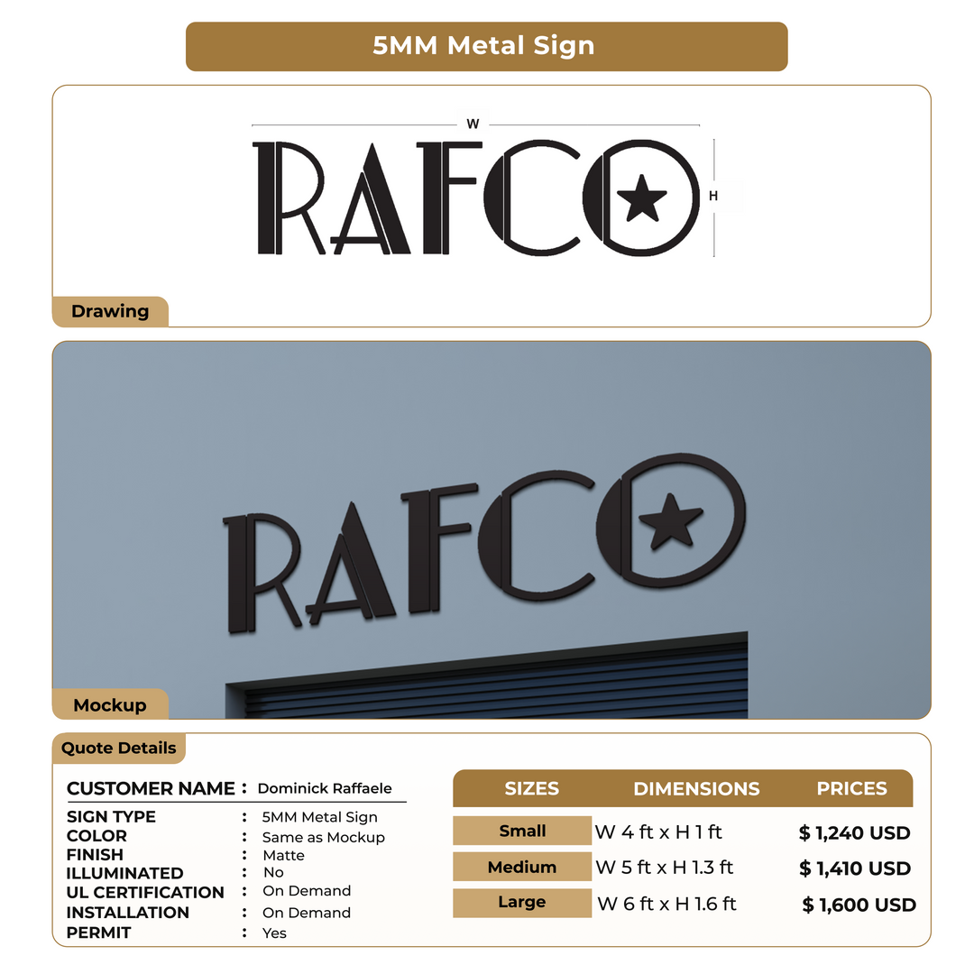 Custom Signs for Dominick Raffaele