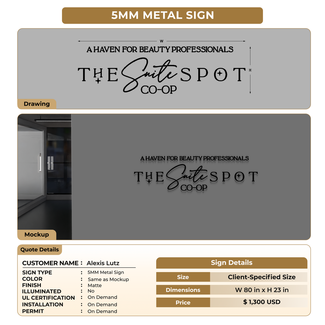 Business signage for Alexis Lutz
